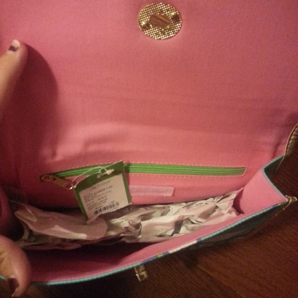 NWT Lilly Pulitzer “Spring Fling” Clutch Bag Shorely Blue